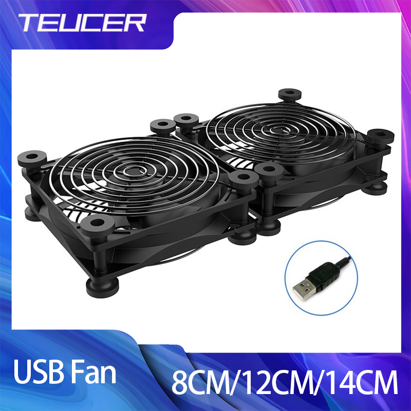 Usb Fan Silent - USB вентилятор TEUCER 8 см/12 см/14