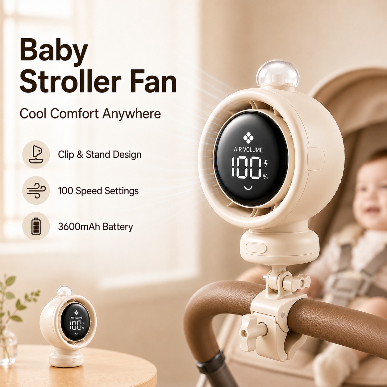 Usb Fan Silent - Новый портативный вентилятор для коляски 2026